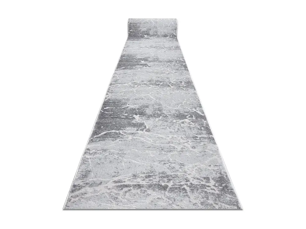 Alfombra de pasillo Structural MEFE 6182 dos niveles de vellón gris 9 90x510 cm