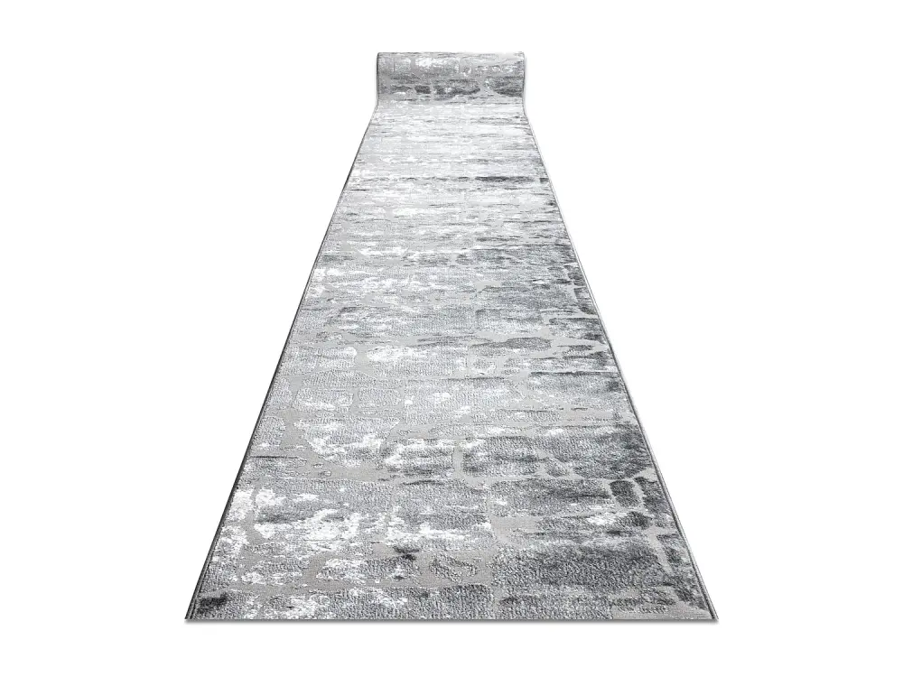 Alfombra de pasillo Structural MEFE 6184 dos niveles de vellón gris o 120x300 cm