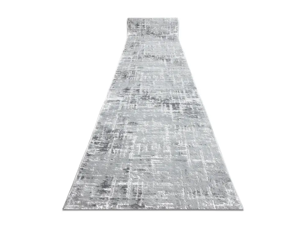 Alfombra de pasillo Structural MEFE 8722 dos niveles de vellón gris / 120x600 cm