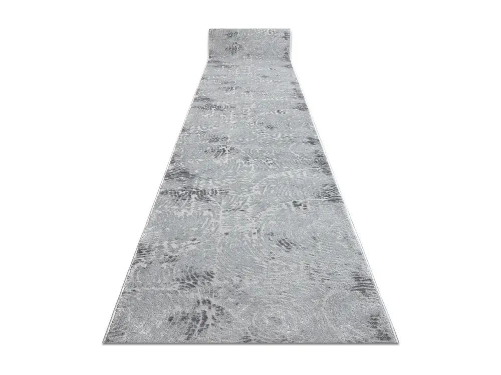 Alfombra de pasillo Structural MEFE 8725 dos niveles de vellón gris 100x250 cm