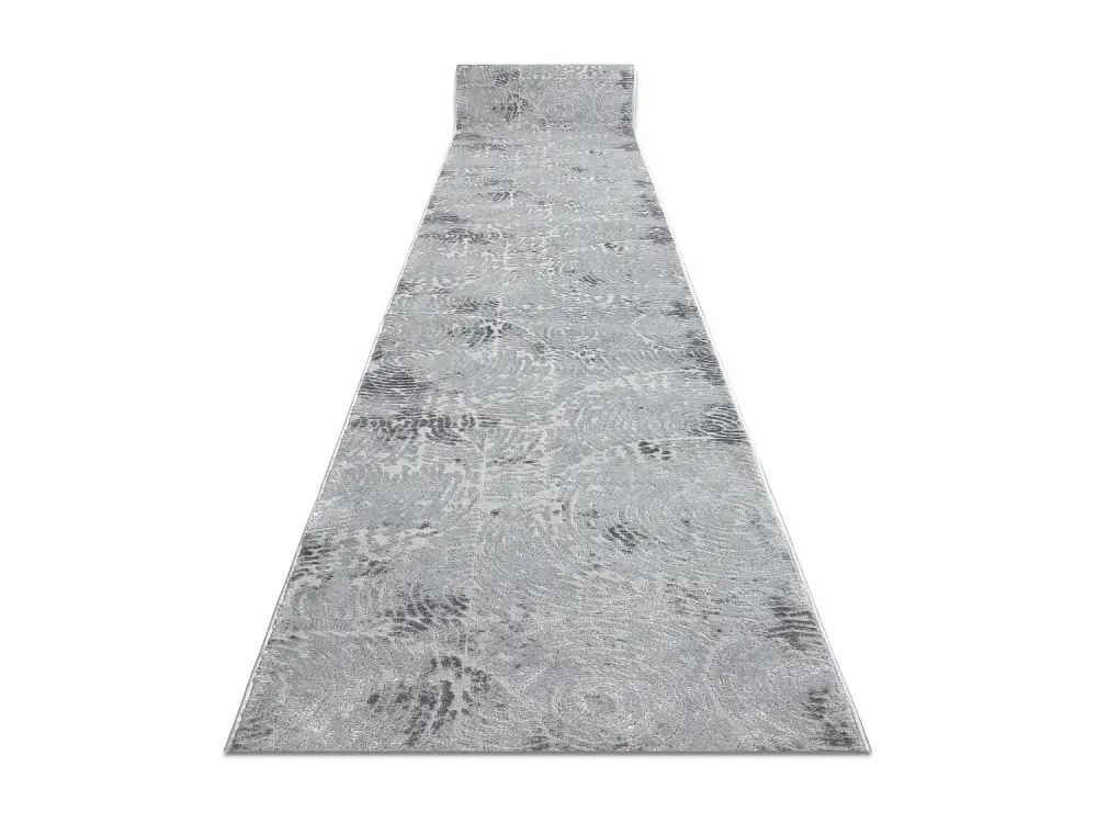 Alfombra de pasillo Structural MEFE 8725 dos niveles de vellón gris 90x160 cm