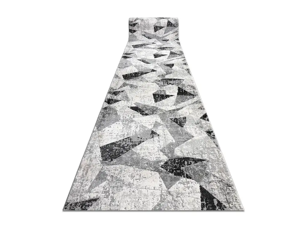 Alfombra de pasillo TULS 51211 moderna, Geométrico antracita 60 cm 60x180 cm