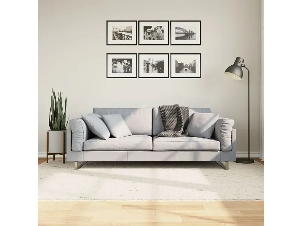 Alfombra de pelo largo moderna crema 160x230 cm
