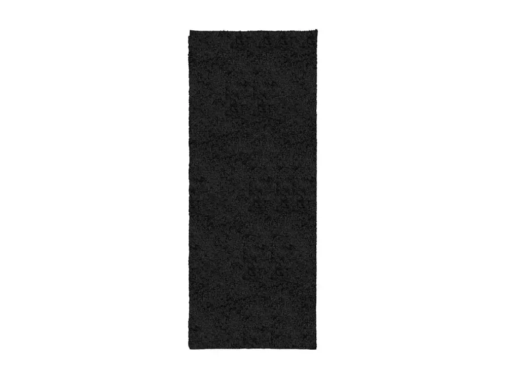 Alfombra peluda de pelo largo moderna PAMPLONA negra 80x200 cm