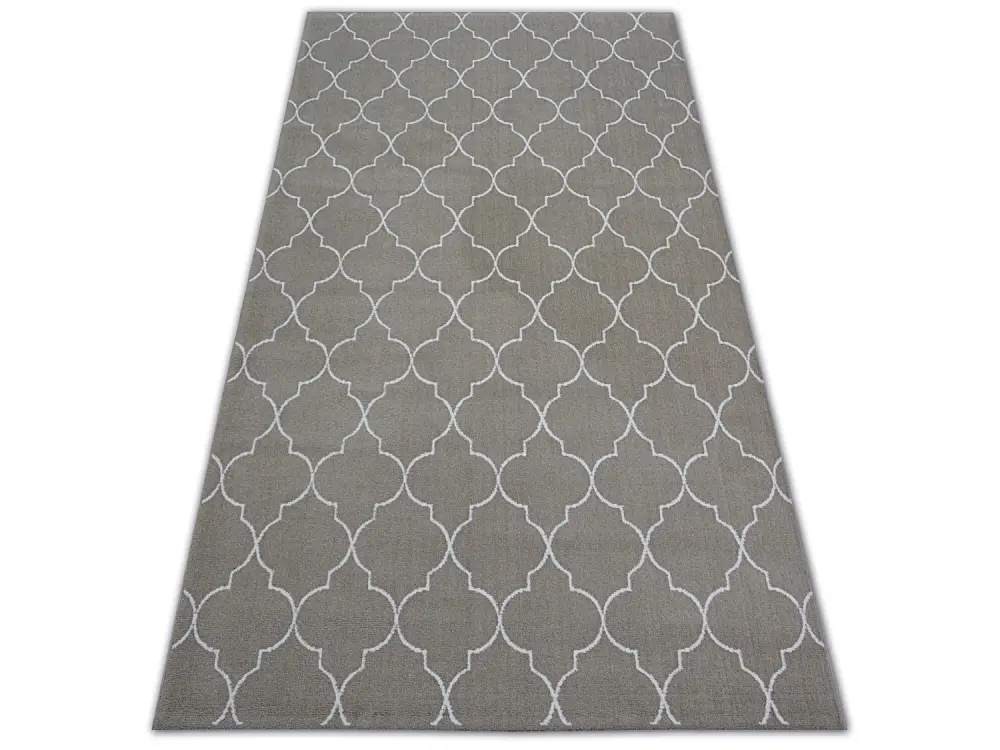 Alfombra SENSE MICRO 81220 Enrejado Trébol marroquí beige/blanco 80x150 cm