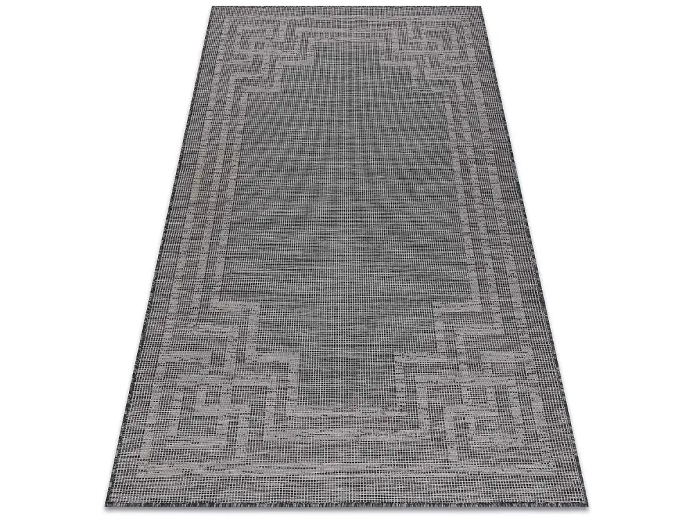 Alfombra sisal PATIO 3071 Griego marco Tejido plano - negro 175x270 cm