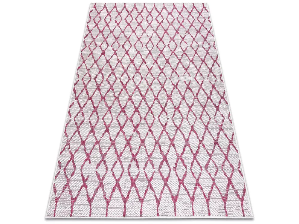 Alfombra sisal SION Trellis 22129 Tejido plano ecru / fucsia 180x270 cm
