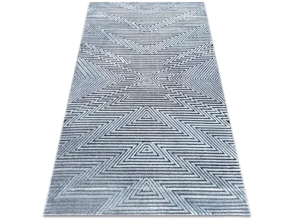 Alfombra Structural SIERRA G5013 Tejido plano azul - Zigzag, étnica 160x220 cm