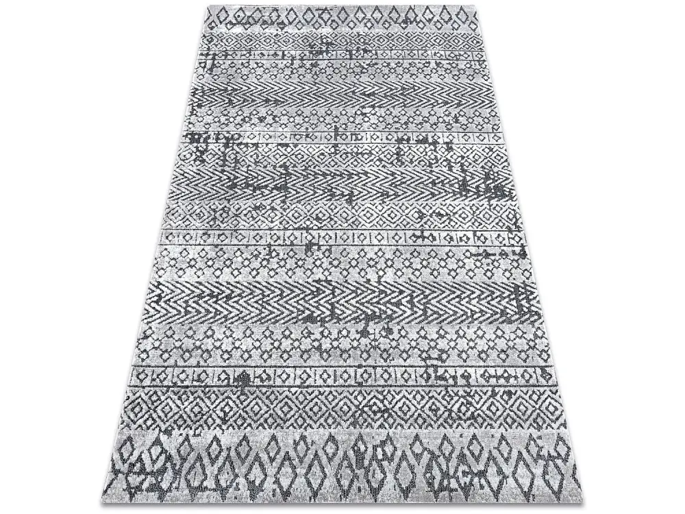Alfombra Structural SIERRA G6042 Tejido plano gris claro - geométrico 120x170 cm
