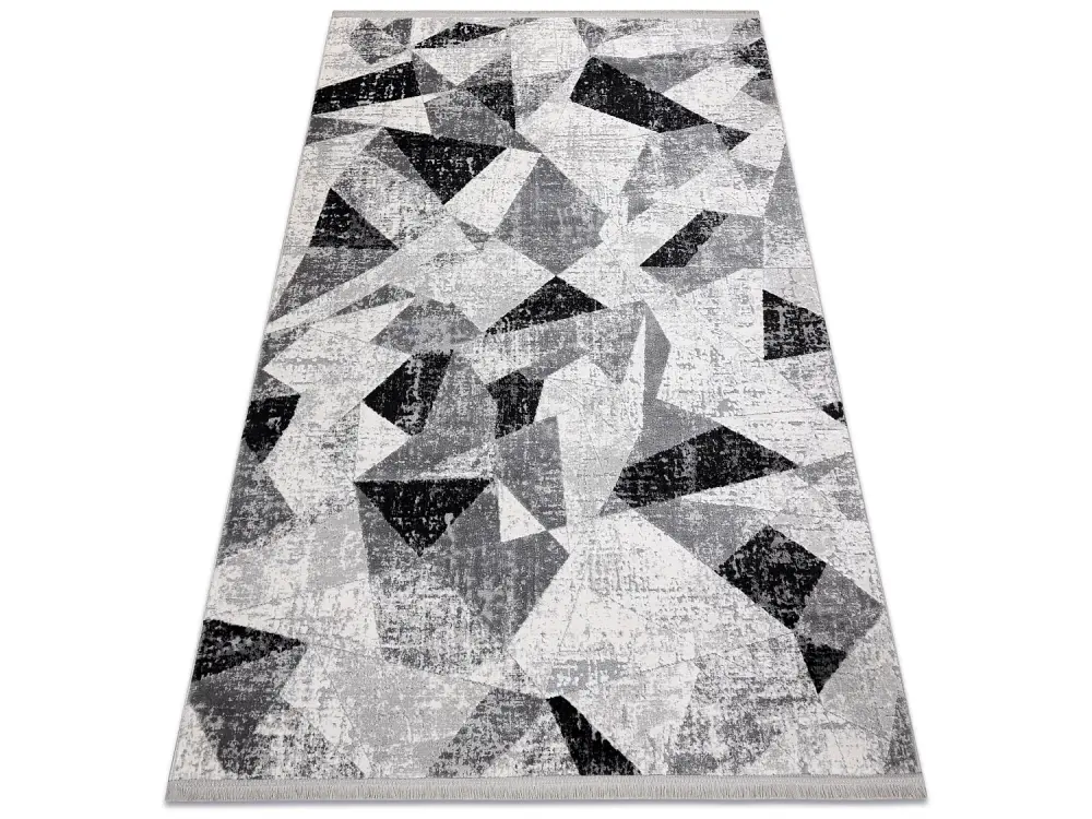 Alfombra TULS estructural, franjas 51211 moderna, Geométrico antraci 120x170 cm