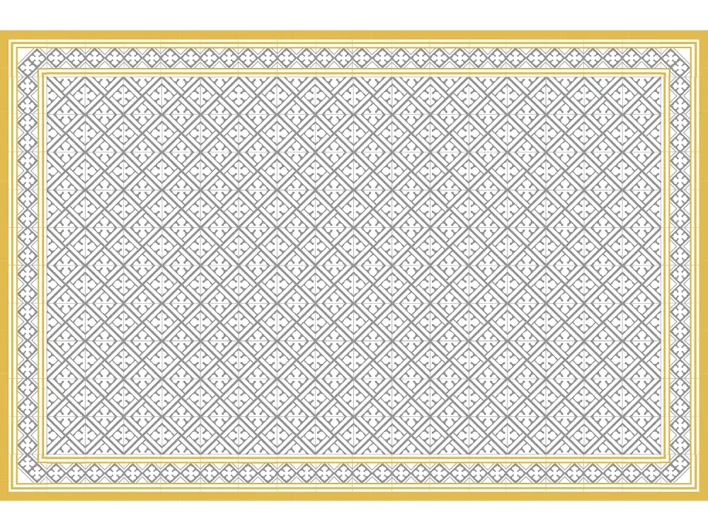 Alfombra de vinilo Palace mustard and grey 133x200