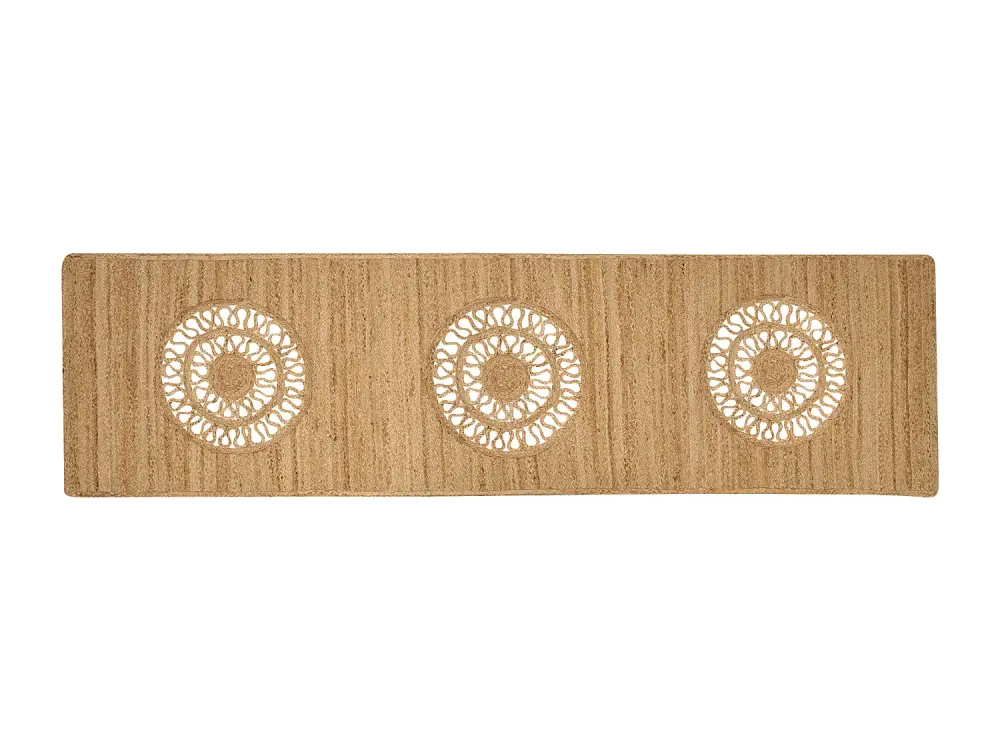 Alfombra de yute 80 x 300 cm beige HATIPOGLU