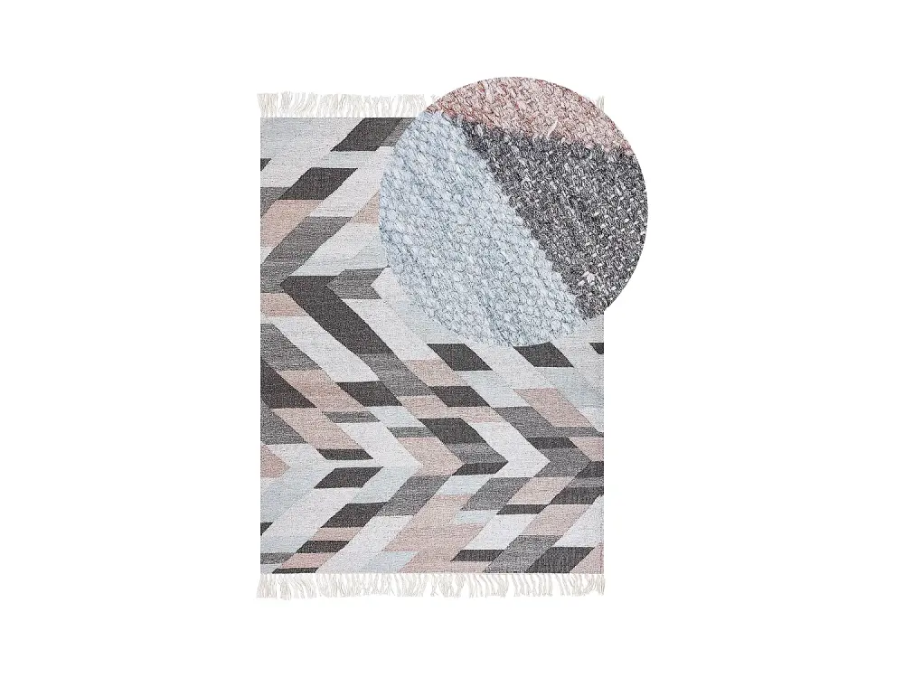 Alfombra de yute beige/gris/rosa 140 x 200 cm NAKKAS