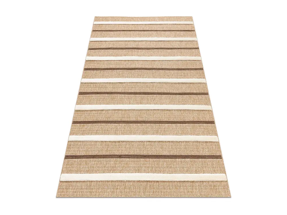 SPARK 0686A alfombra beige / crema - Líneas, sisal, estructural 80x150 cm