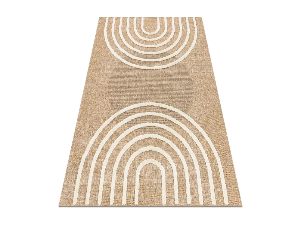 SPARK 0688A alfombra beige / crema - Geométrico, sisal, estructural 120x170 cm