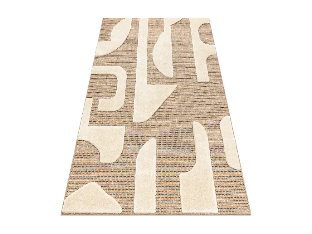 SPARK 0696A alfombra beige / crema - Geométrico, sisal, estructural 120x170 cm