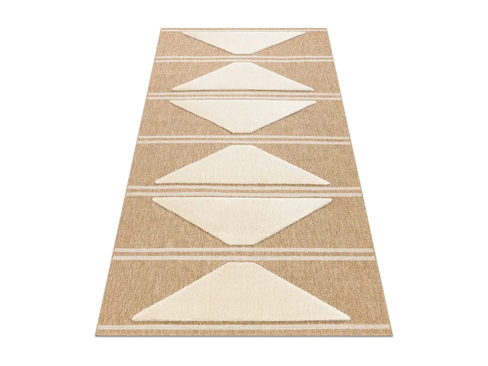 SPARK 0698A alfombra beige / crema - Geométrico, Triangulos, sisal, e 180x270 cm