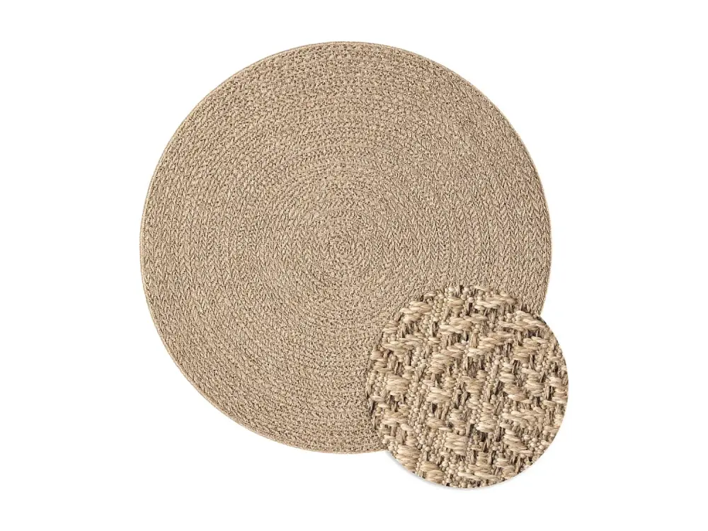 vidaXL Alfombra con aspecto de yute interior y exterior 160 cm Marrón
