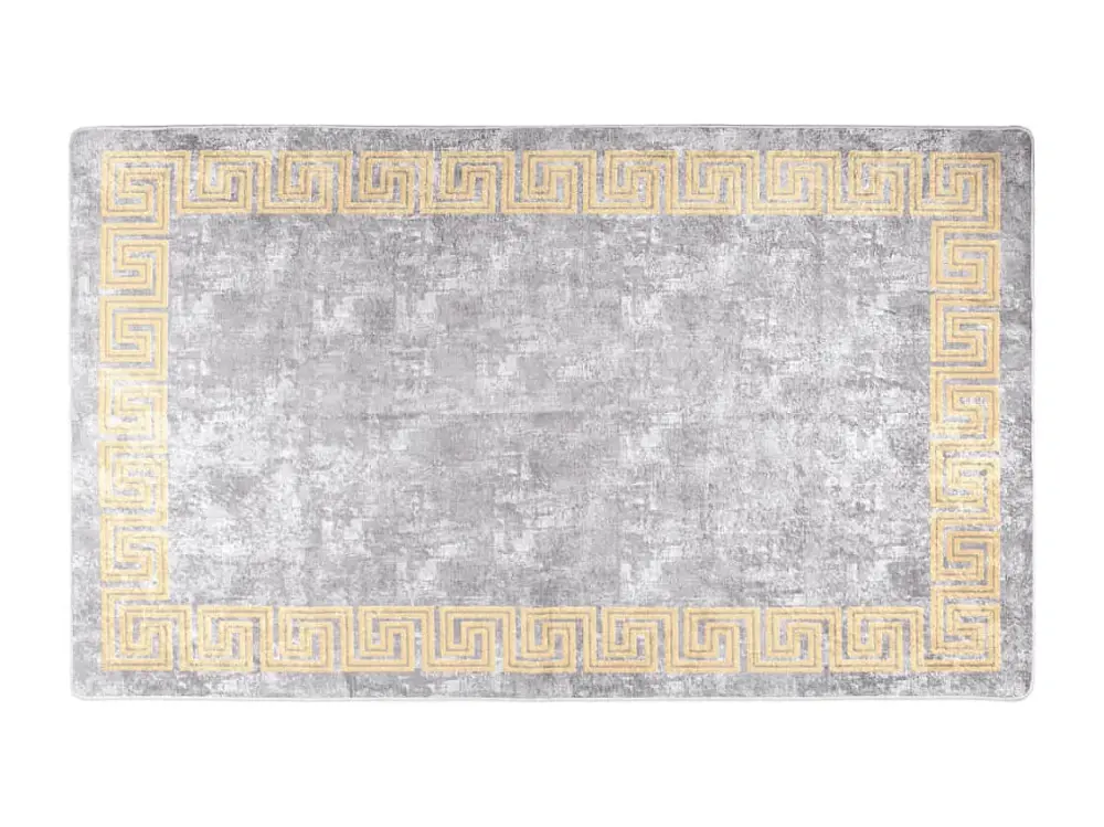 vidaXL Alfombra lavable antideslizante gris y dorado 120x170 cm