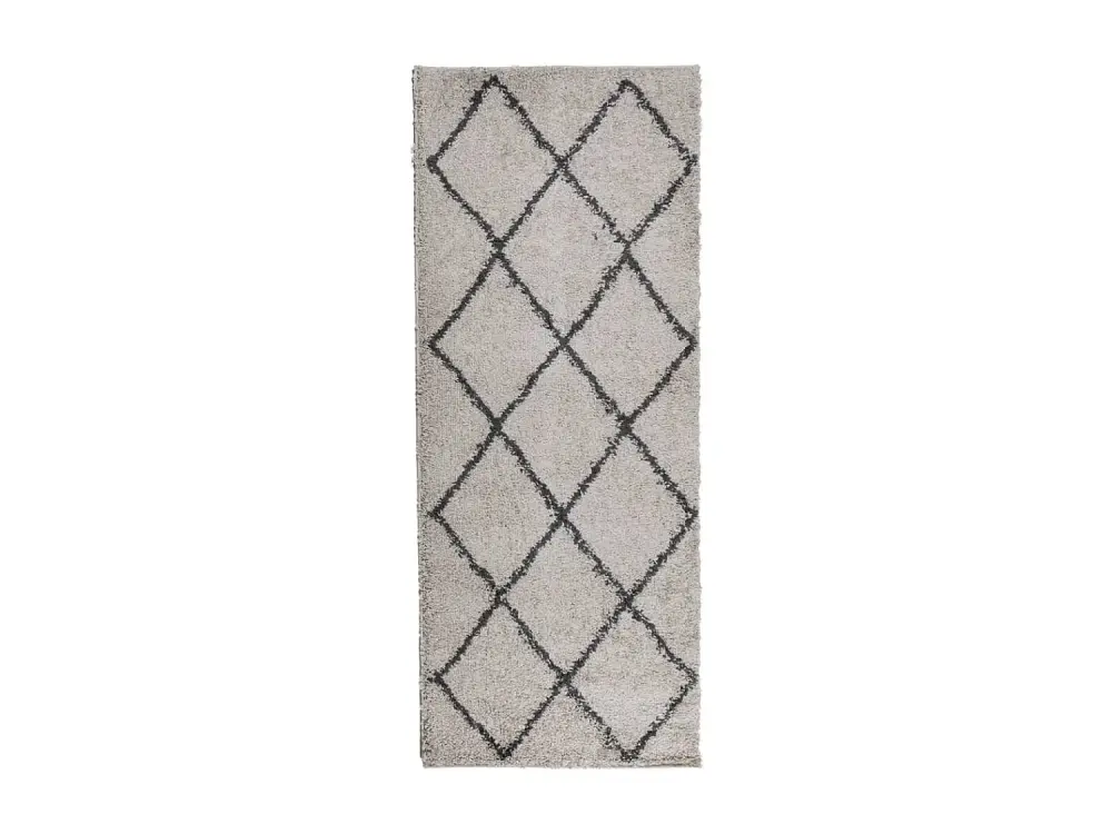 vidaXL Alfombra de pelo largo moderna beige y antracita 80x200 cm Multicolor