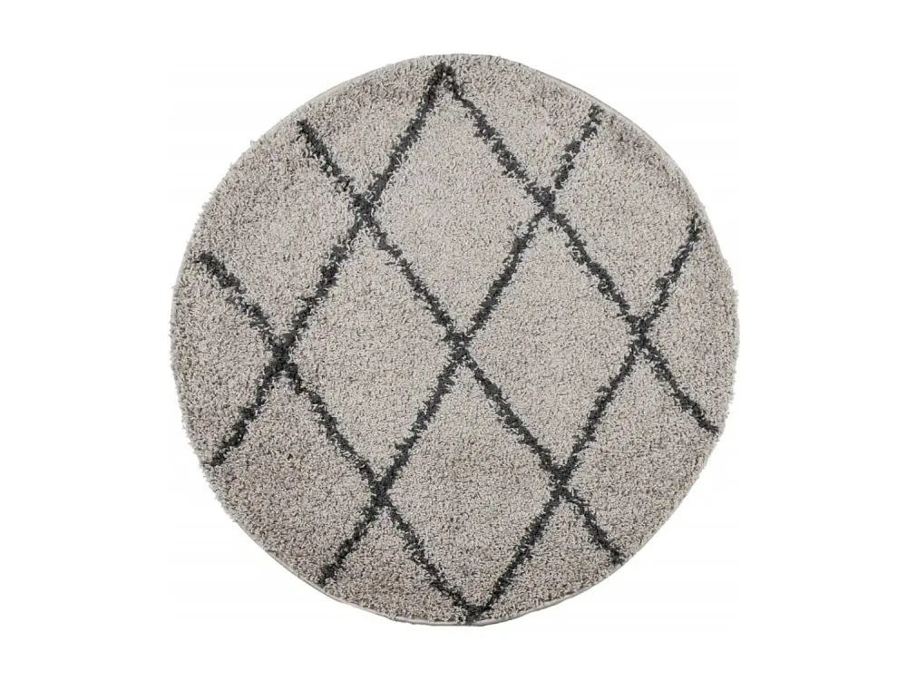 vidaXL Alfombra de pelo largo moderna beige y antracita Ø 100 cm Multicolor
