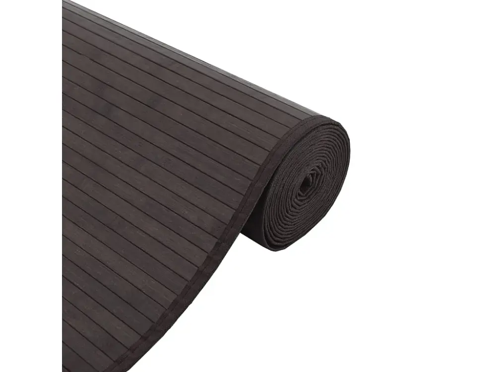 vidaXL Alfombra rectangular bambú marrón oscuro 100x300 cm