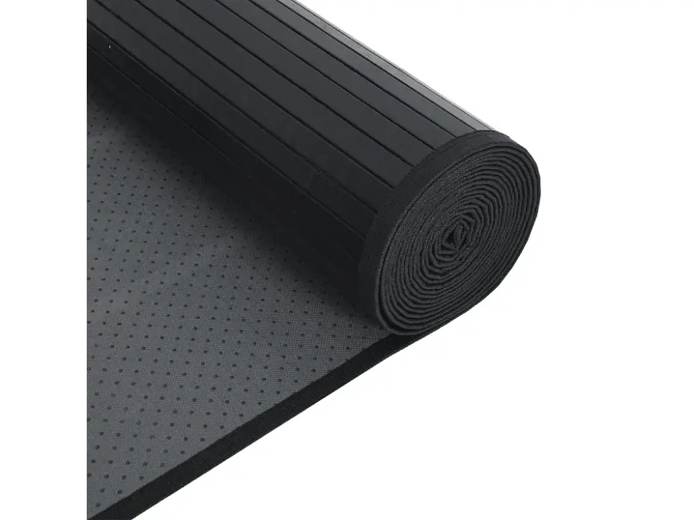 vidaXL Alfombra rectangular bambú negro 100x500 cm
