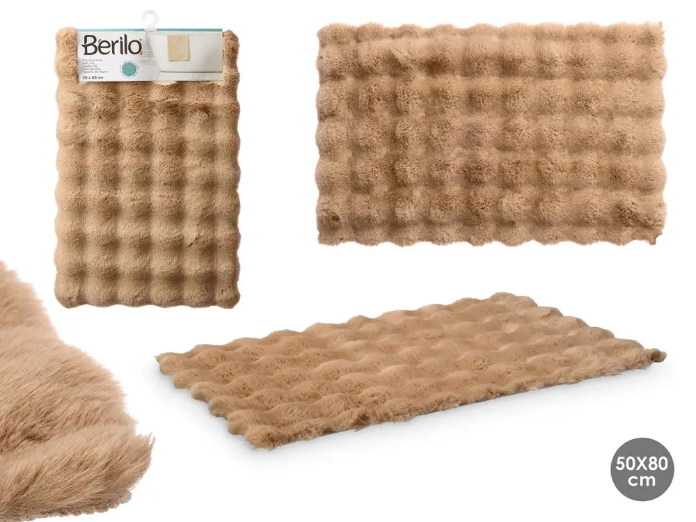ALFOMBRA BAÑO MARRON con Secado Rápido