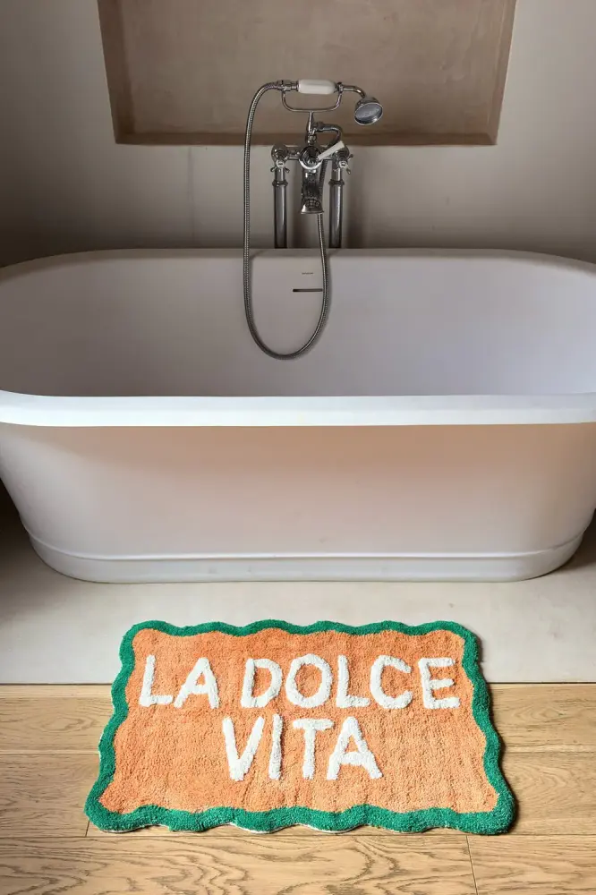 Premium Absorbente Alfombra De Baño Diseño "Dolce Vita"