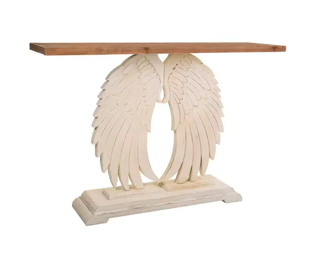 Recibidor de madera tallada 150x40x101h cm.