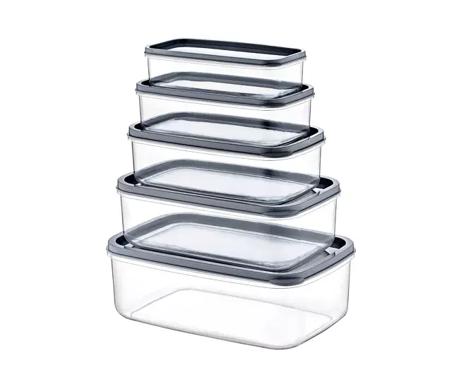 Set 5 Recipientes Herméticos para Alimentos, de forma Rectangular 7house
