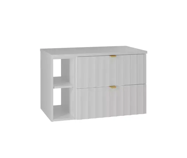 Armario de Lavabo Mueble bajo lavabo 80cm 2 compartimientos encimera Lexa Blanco