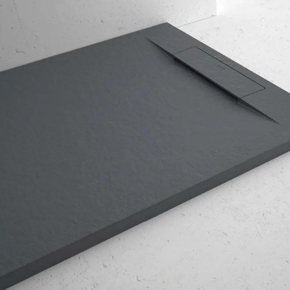 Piatto doccia resina modello Titano 80x140 cm antracite effetto pietra