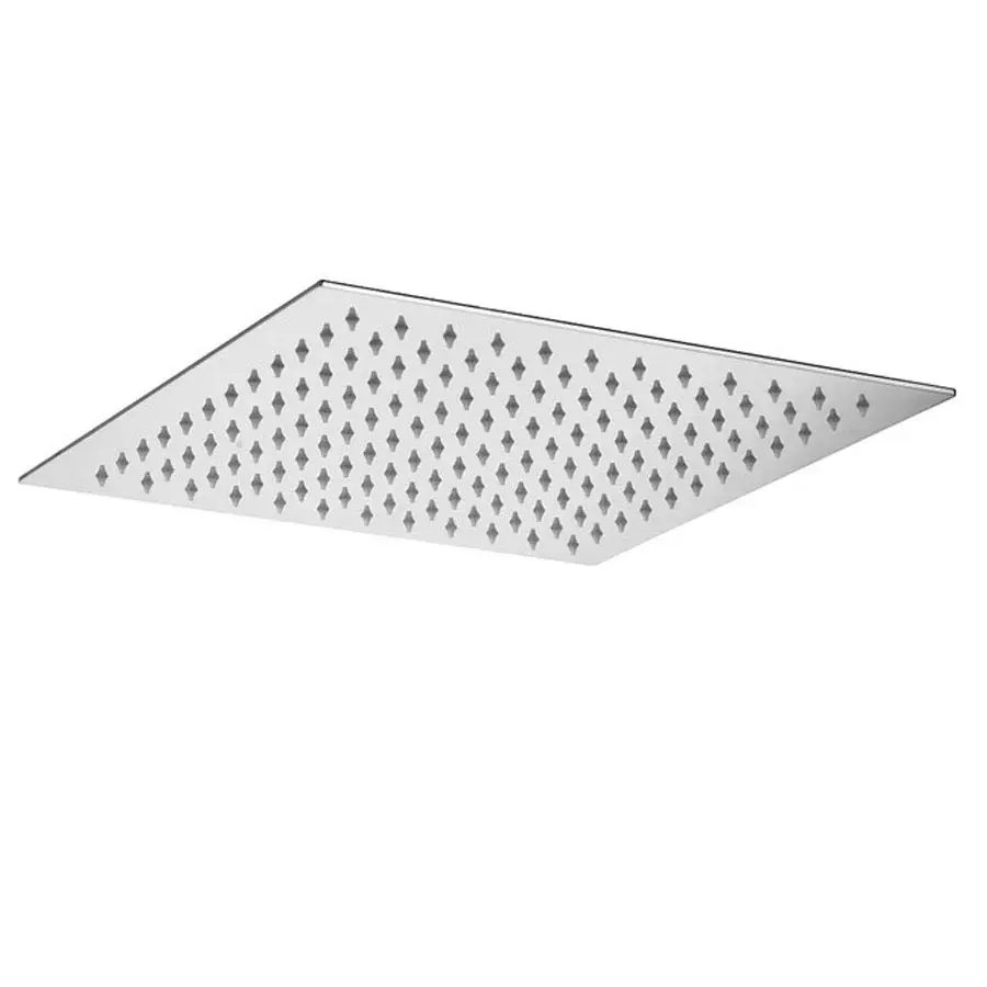 Soffione doccia quadro Paffoni Zanzibar metallo cromato 30x30 cm spessore 6,5 mm