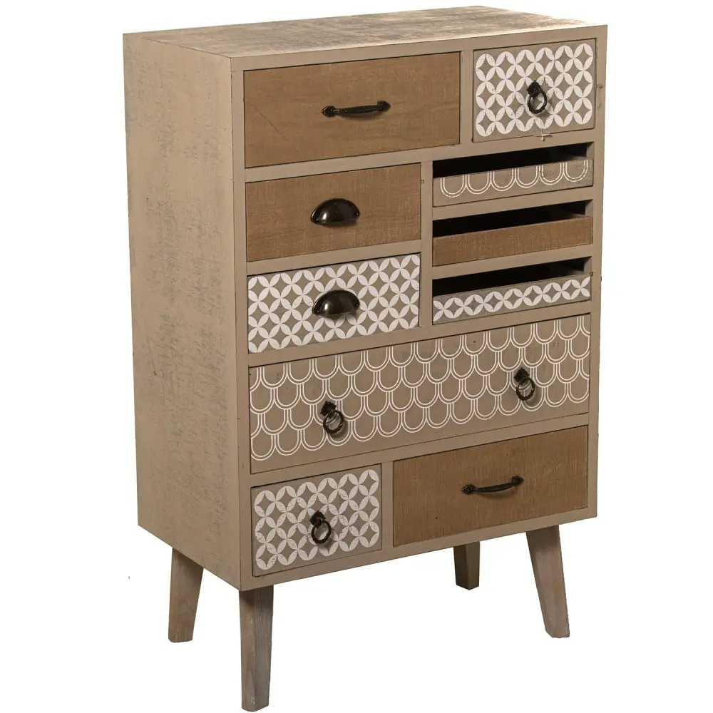 APARADOR MADERA C/7 CAJONES+3 BANDEJAS: ABETO+CONTRACH.+PINO