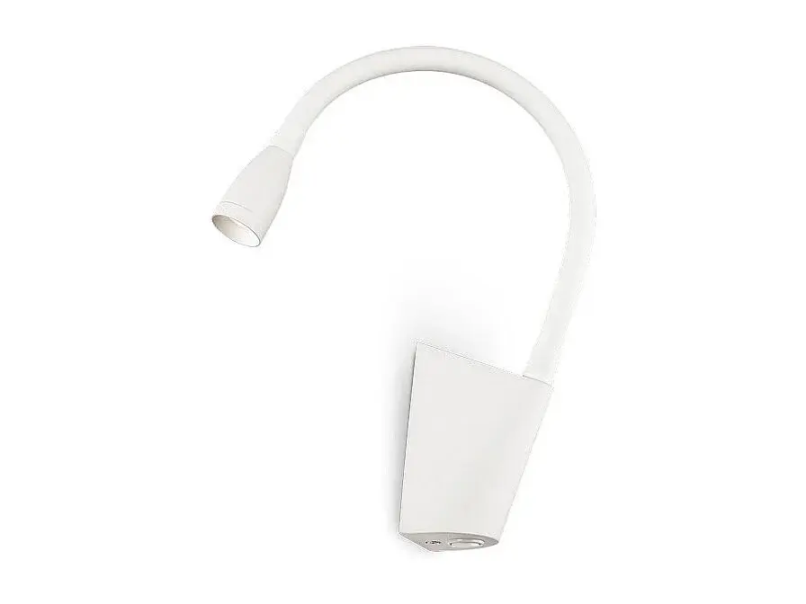 Aplique de aluminio blanco con brazo flexible
