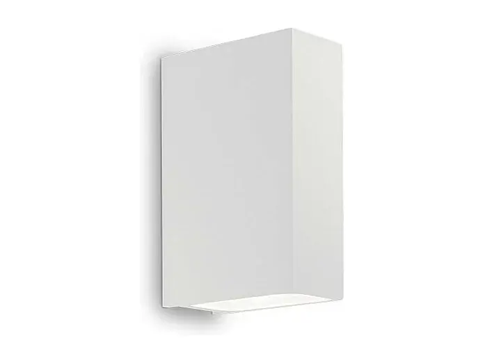 Aplique de exterior rectangular en aluminio blanco