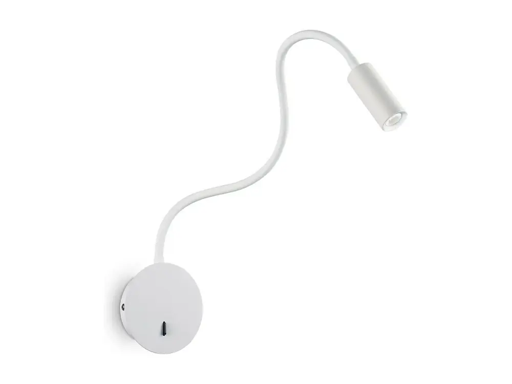Aplique de metal blanco con brazo de luz LED blanco flexible