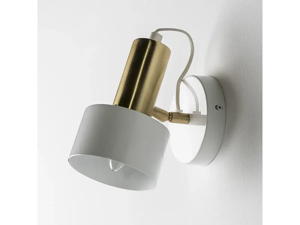 Aplique de metal blanco y dorado Xéna H 19 cm