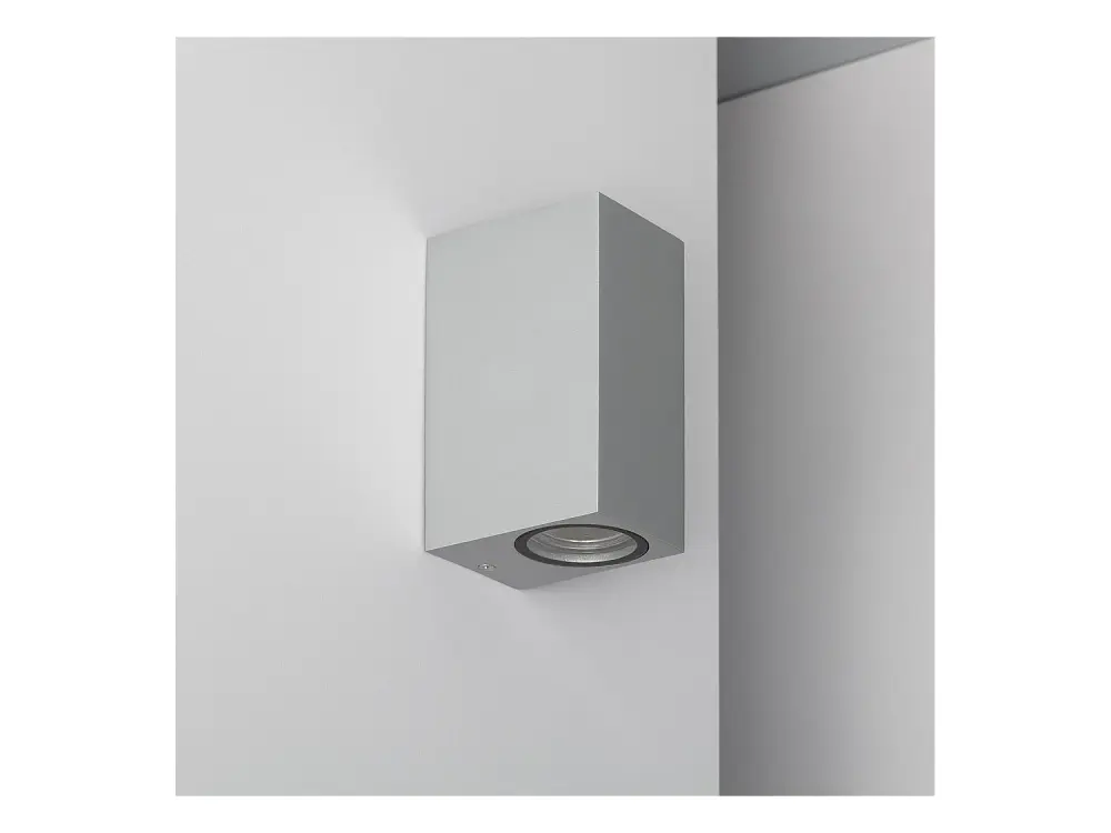 Aplique de Pared Exterior Aluminio Iluminación Doble Cara Plata Miseno
