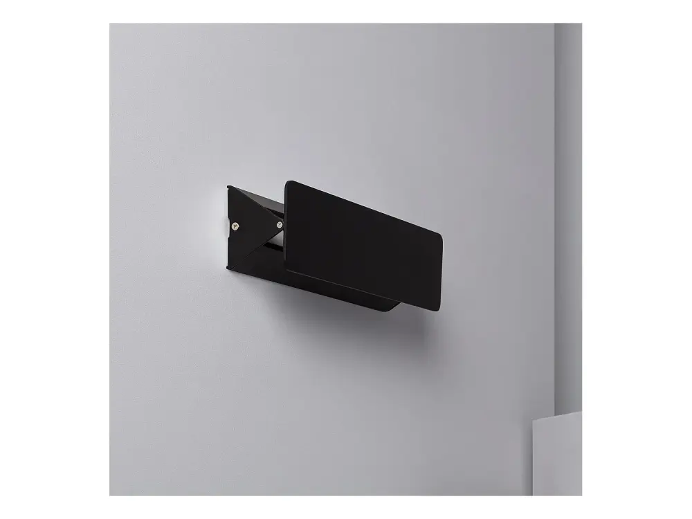 Aplique de Pared LED 10W de Aluminio Temis Negro Blanco Cálido 2800K - 3200K