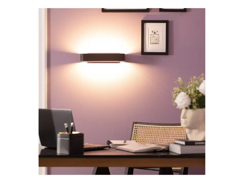 Aplique de Pared LED 9W de Aluminio Deves Negro Blanco Cálido 2700K - 3200K