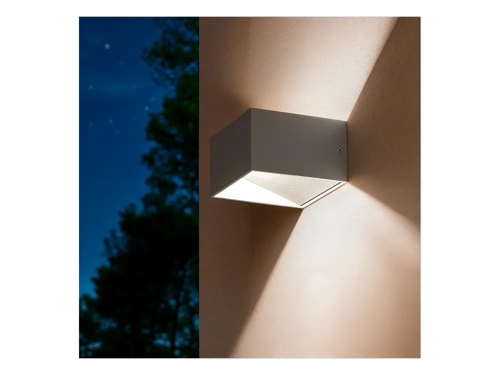 Aplique de Pared LED 6W de Aluminio Iluminación Doble Cara Lico Gris Claro Blanco Cálido 2800K - 3200K
