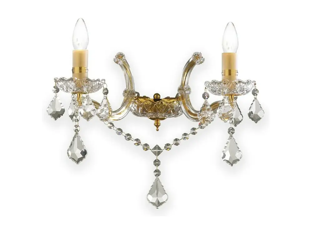 FLORIAN AP2, Lámpara de pared en vidrio y cristal, Ideal Lux