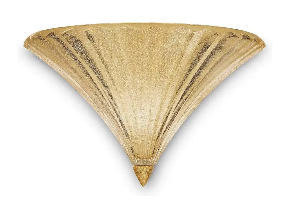 Lámpara de pared triangular de vidrio soplado dorado