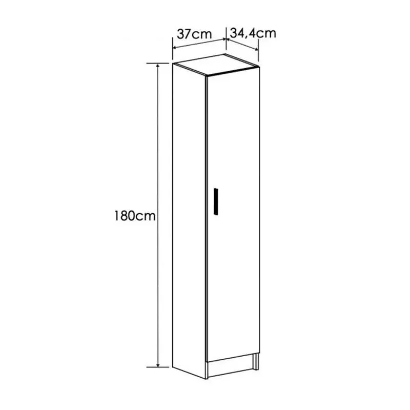 Armario Multiusos Aura 1 Puerta Blanco 180 40 35 Cm para Dormitorio Principal