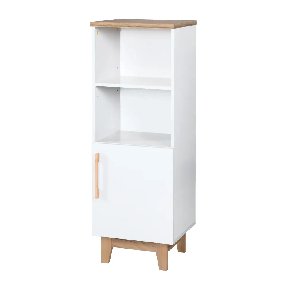 Estante independiente 'Finn', estante de madera para habitación de bebé/niños, técnica Soft-Close, blanco/roble dorado...