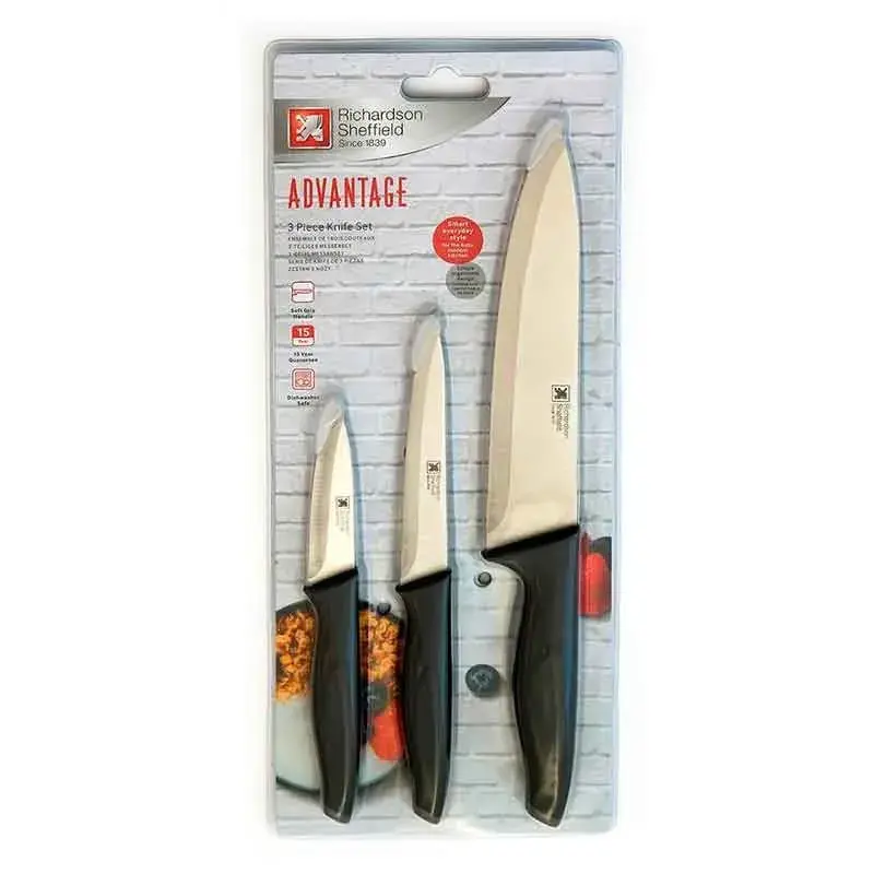 Set de 3 cuchillos Advantage Richardson Sheffield acero inoxidable