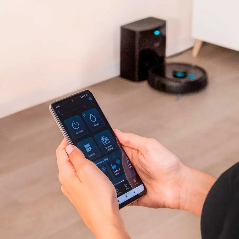 Aspirador de Alta Potencia Robot aspirador Cecotec Conga 7490 Immortal Home Genesis 2600Pa 4 en 1 WiFi negro