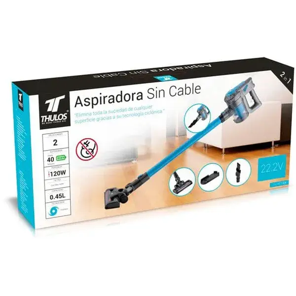 Aspirador Premium con Filtro HEPA Aspiradora sin cables 2 en 1 Thulos TH-VC1008 tecnologí ciclónica